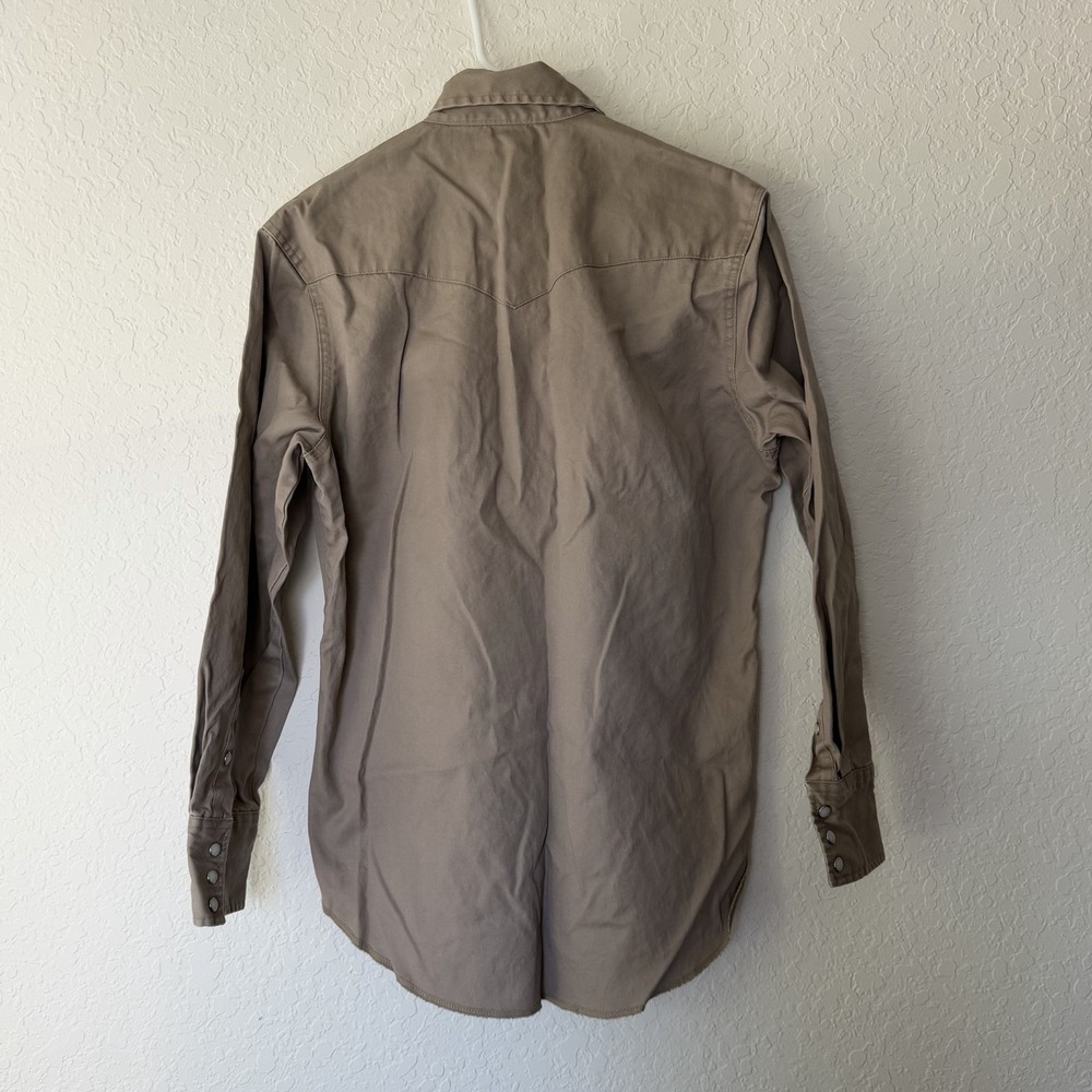 Wrangler Shirt Mens Medium Brushpopper Pearl Snap Vtg Western Work Rodeo Shacket - Picture 3 of 8